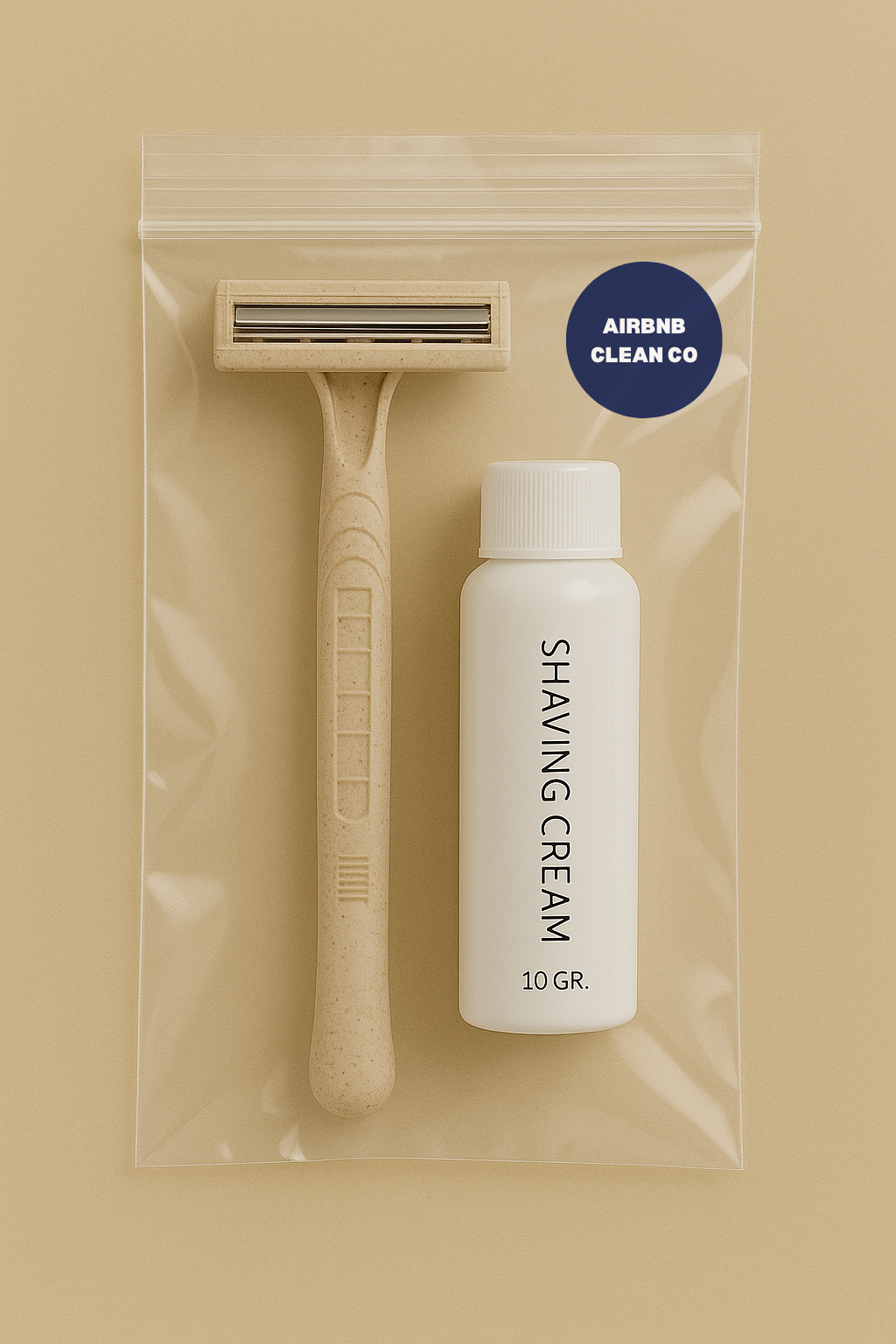 Eco Guest Shaving Kit - Biodegradable Razor & Natural Shaving Cream