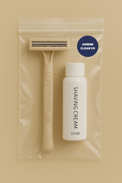 Eco Guest Shaving Kit - Biodegradable Razor & Natural Shaving Cream