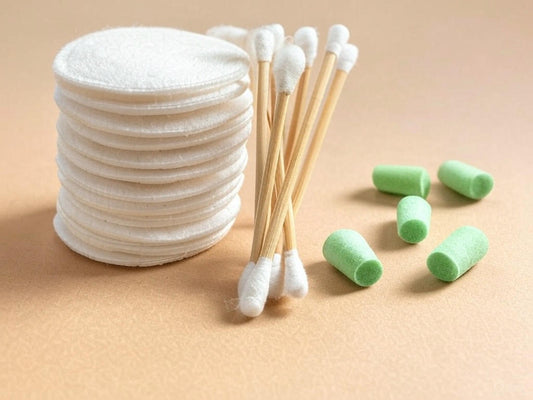 Premium Guest Vanity Set – Cotton Pads, Bamboo Buds & Earplugs (Individually Wrapped)